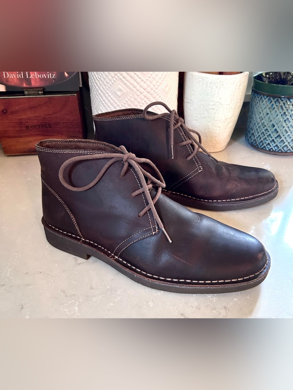 Dockers Classic Tussock Leather Chukka Boots - Dark Brown